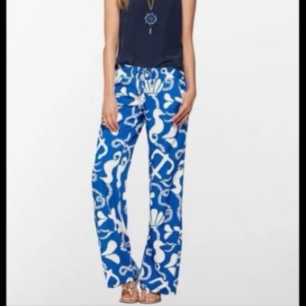 Lilly Pulitzer Blue nautical palazzo pants